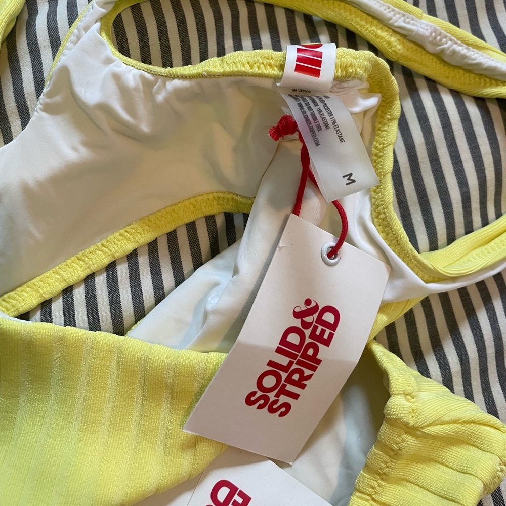 Solid & Striped Neon Yellow One Shoulder Bikini - Picture 7 of 8